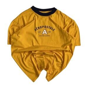 Aeropostale Men's Classic Graphic‎ Logo Short Sleeve T Shirt Yellow M